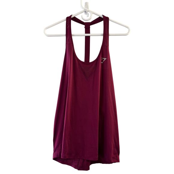 Gymshark Activewear Burgundy Tank Top Size Large Relaxed Fit - Picture 1 of 6